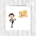 Mr Bean's Sticky Note