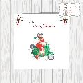 Christmas Girl On Green Scooter